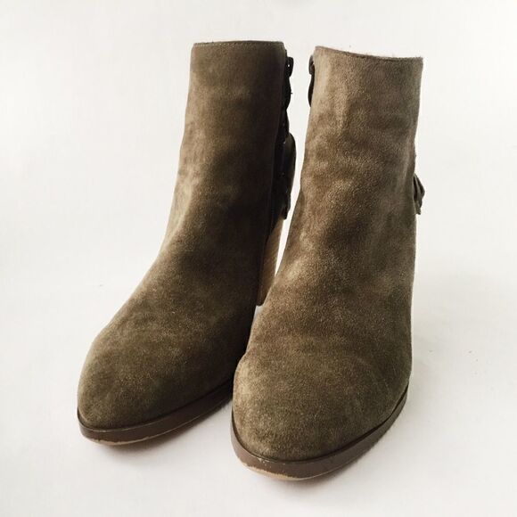Michael Shannon Green Suede Ankle Boot straps 8.5 - Picture 2 of 6